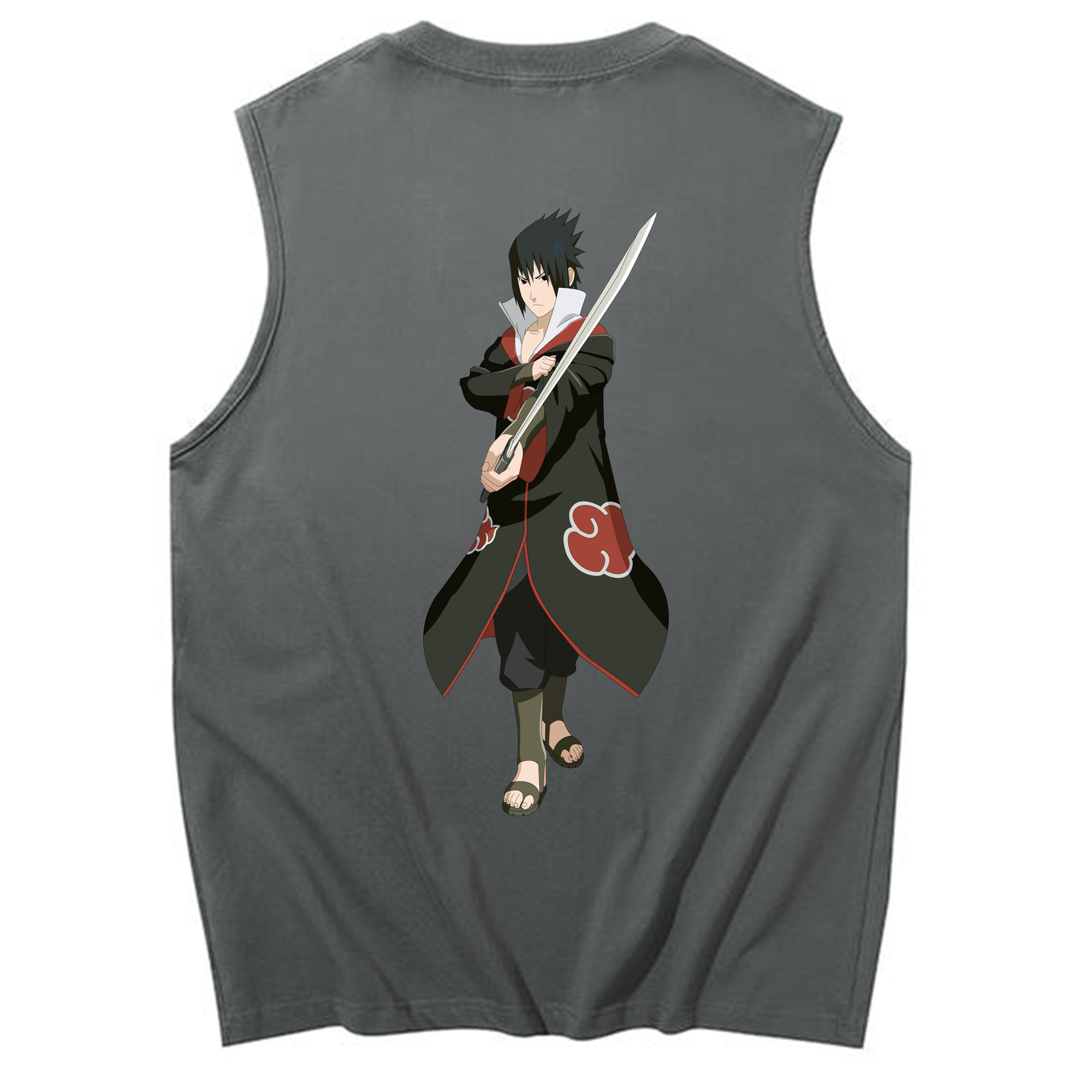 （画像用） NARUTO -ナルト- うちは サスケ Uchiha Sasuke コットン100％タンクトップ（背面プリント）